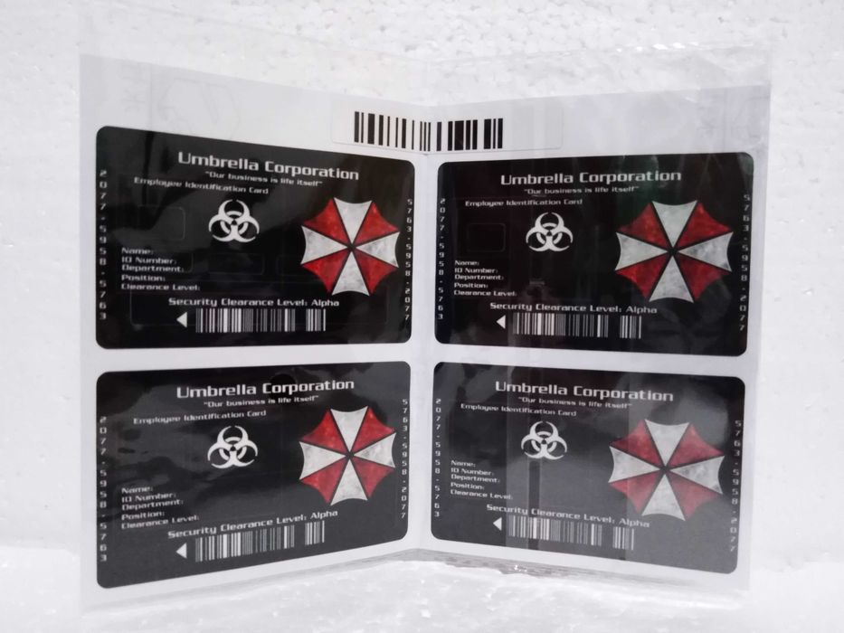 Adesivos Cartão Identificação Umbrella Corporation 'Our Bussiness Is Life Itself