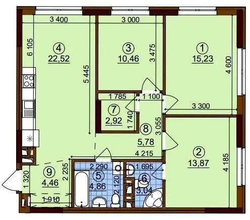 Продаж!!! 3-кімнатної квартири ЖК Варшавський 3 буд. 10.10