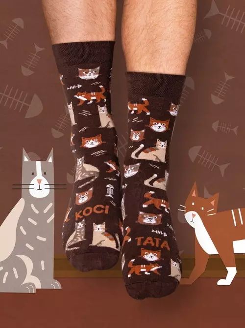 Skarpety Koci tata, 41-46. Nowy Produkt