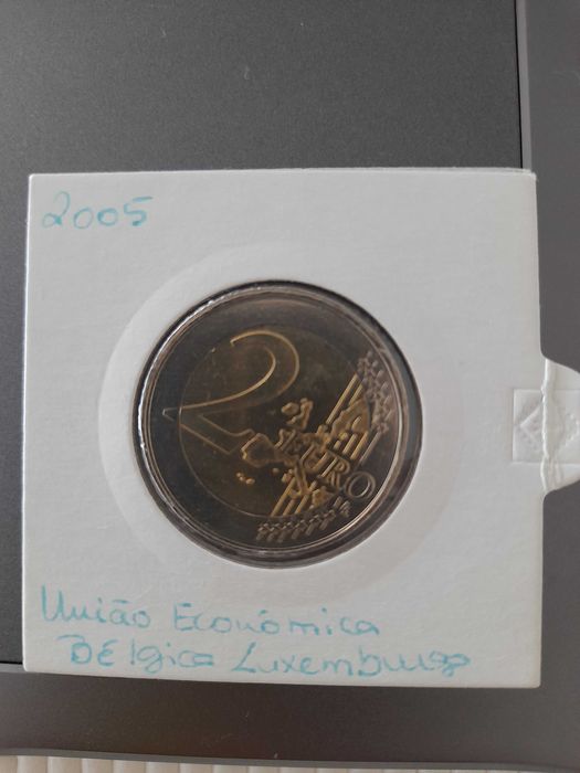 Moeda 2 Euros União Económica Bélgica Luxemburgo