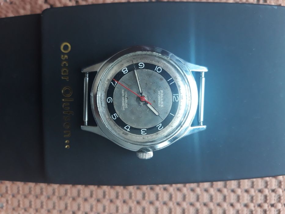 Zegarek męski mech.PALLAS 17j.Swiss 34mm.sprawny.