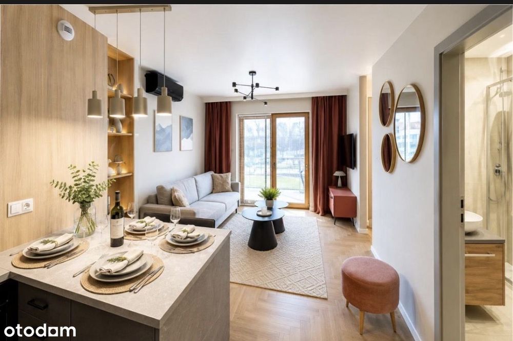 Apartament koło Mrągowa przy stoku narciarskim z widokiem na jezioro