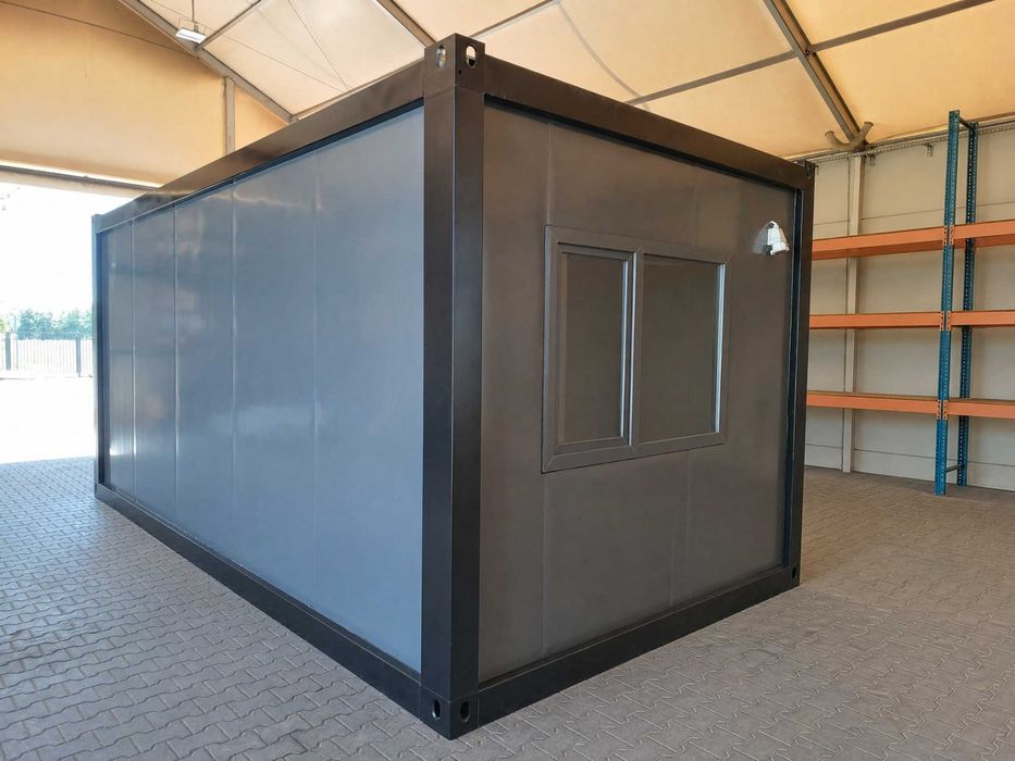 Kontenery antracytowe 6x3m biurowe, budowlane .Solidna rama