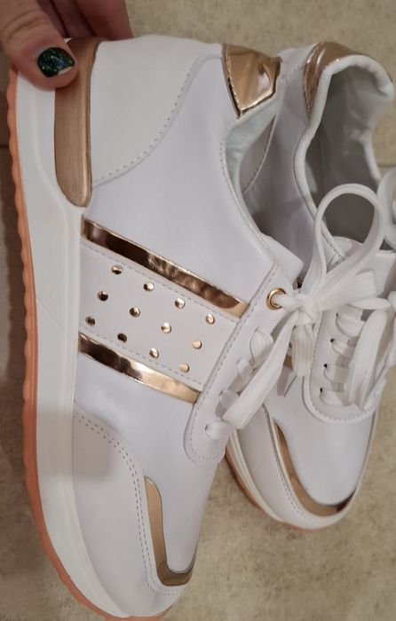 białe sportowe sneakersy damskie rozm.36