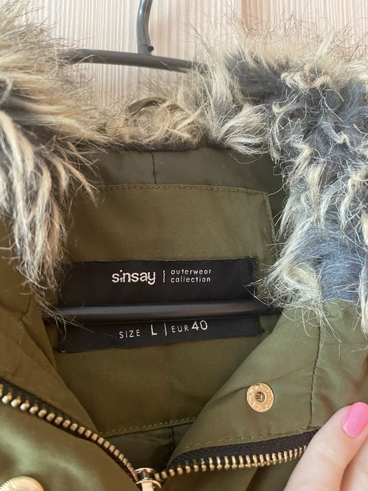 Damska kurtka parka przejsciowa khaki