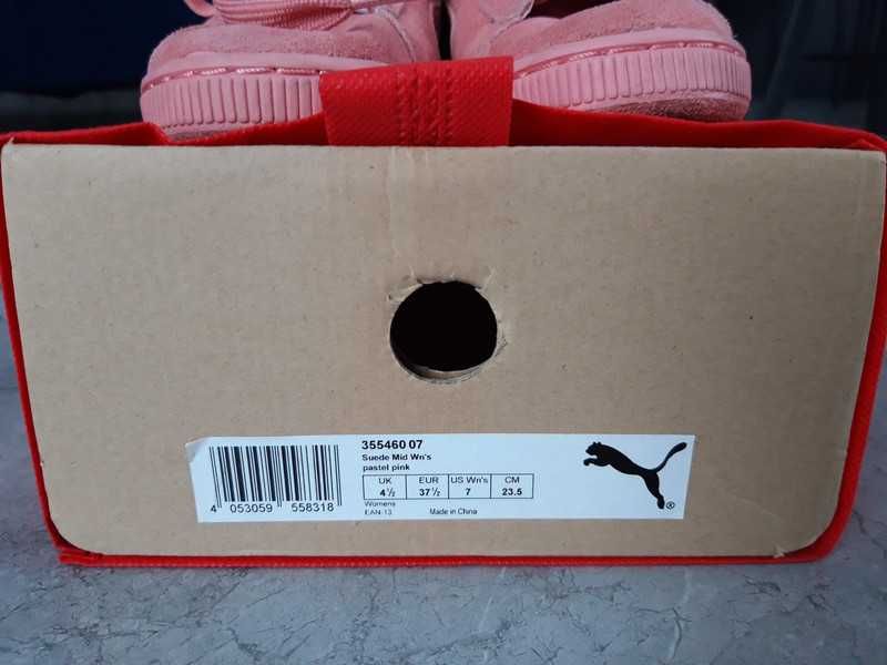 Różowe zamszowe trampki PUMA 37.5