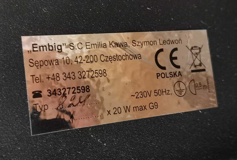 Kinkiet Emibig Laser wenge 1xG9