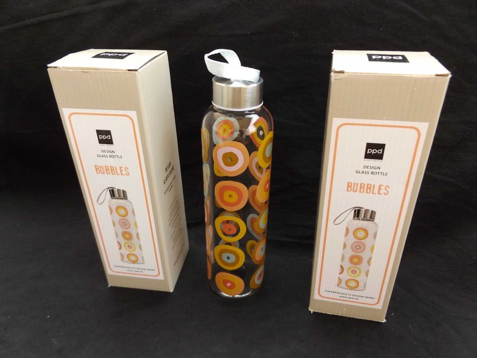 3 GARRAFAS de Água em VIDRO com Padrão – NOVAS