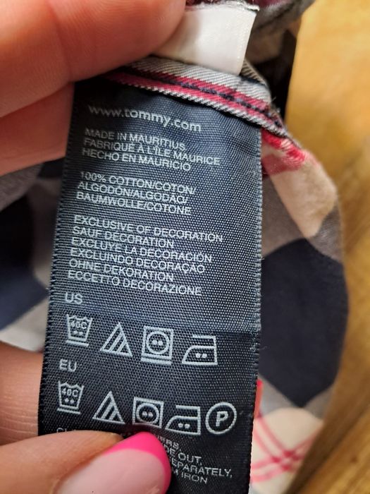 Koszula Tommy Hilfiger XL kratka krótki rękaw granat Bawełniana