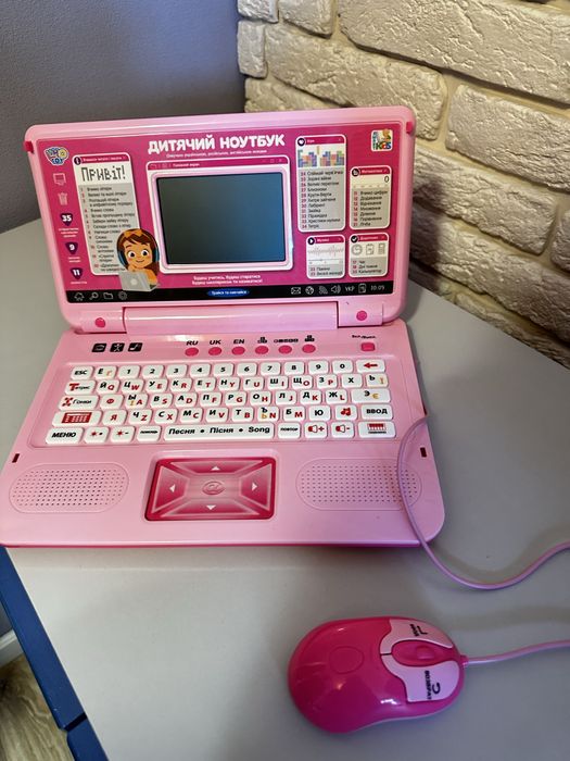 Ноутбук дитячий Limo Toy інтерактивний 35 функцій Рожевий (SK 7442)