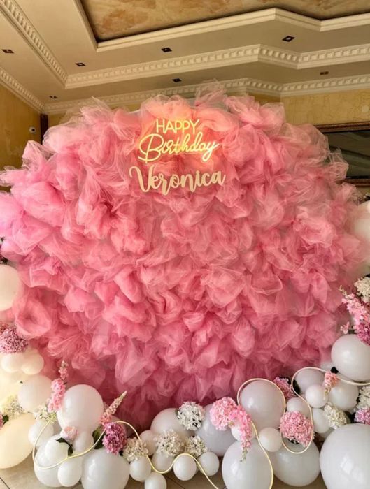 Фотозона з фатину на День Народження, гендер паті, 1 рік