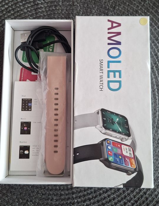 Smartwatch HK28 AMOLED rozmowy bluetooth wiele trybów dodatkowa opaska
