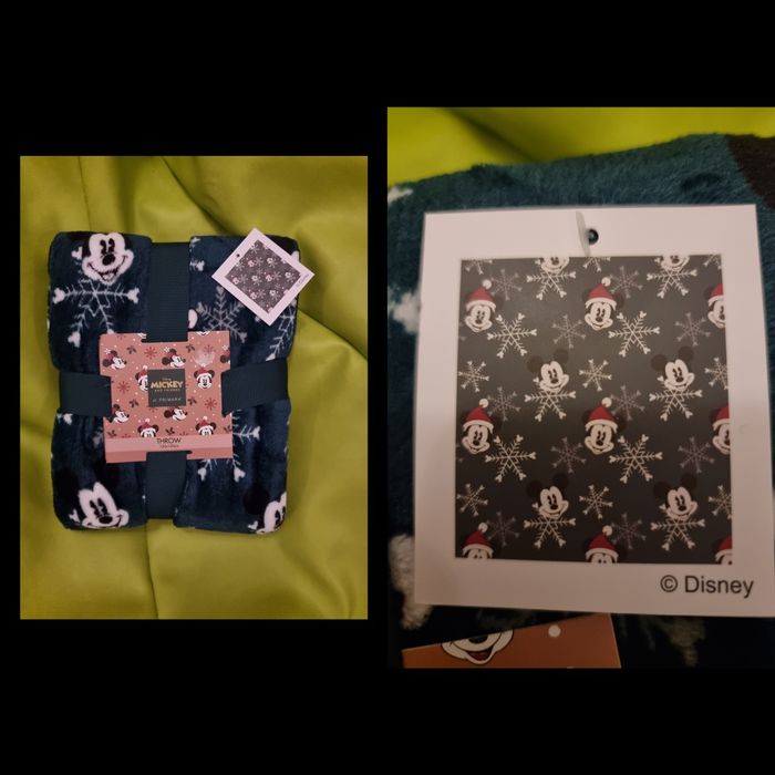 Almofada / Manta polar Disney : Mickey Mouse e Minnie Mouse - Natal