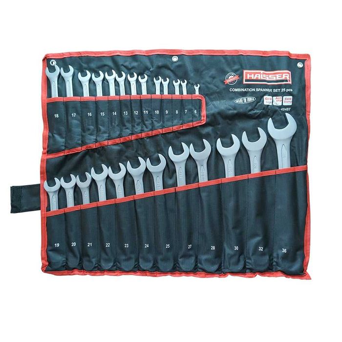 48487Набір ключів комбінованих 25 шт.36ммCRV Cold Stamped чох HAISSER