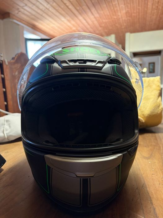 Capacete Shoei NXR Phantasm (Preto/Verde Mate) + Saco Original