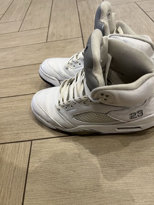 Jordan 5 metalic white 43р