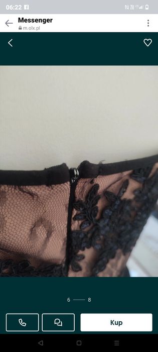 Długa sukienka damska czarno-beżowa Emo  koronka  na studniówkę maxi