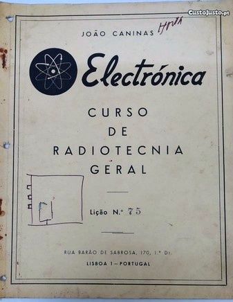 Curso de Radiotecnia Geral de João Caninas (7 cadernos) / ÚLTIMOS DIAS