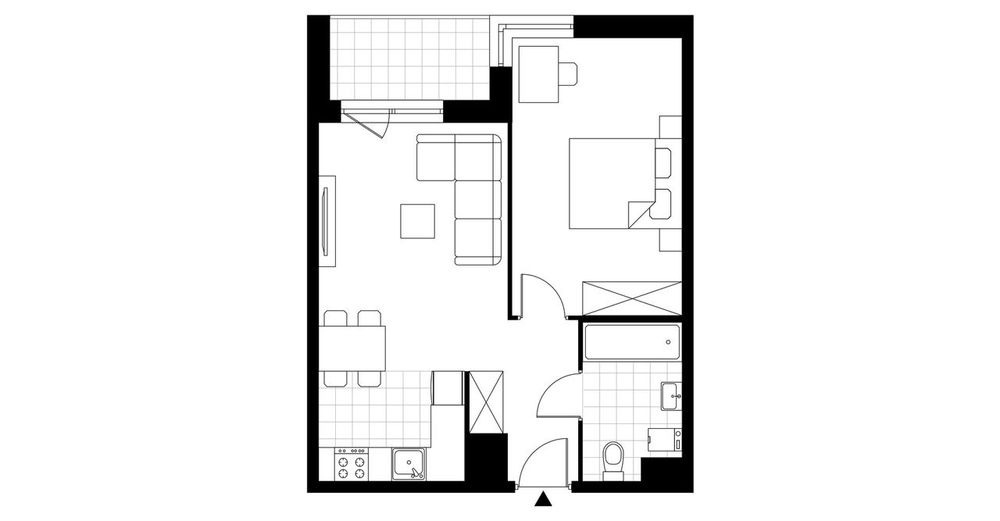 2-pokojowe mieszkanie 42m2 + loggia