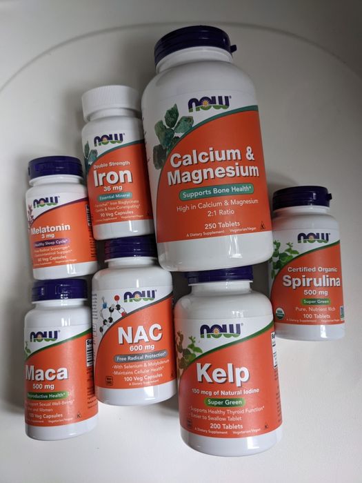 Now Foods Solaray, NAC iron кальцій магній цинк залізо мелатонін C1000