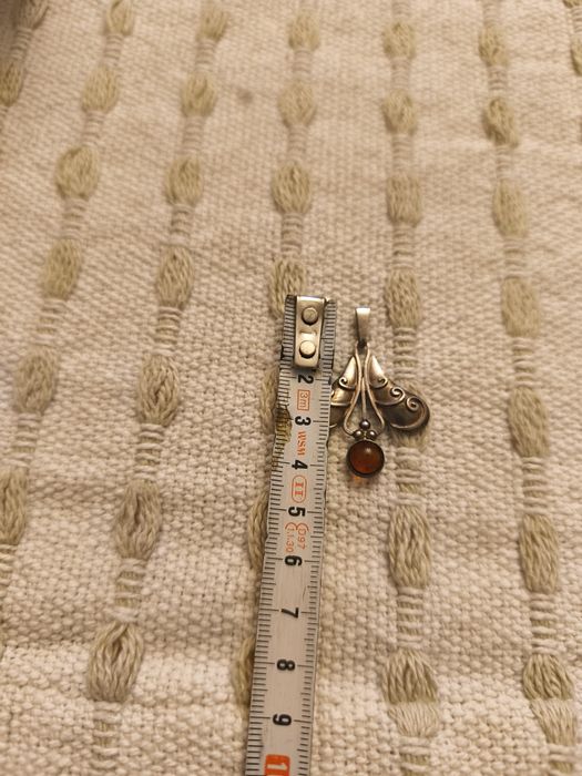 Warmet Resovia srebro wisiorek z bursztynem