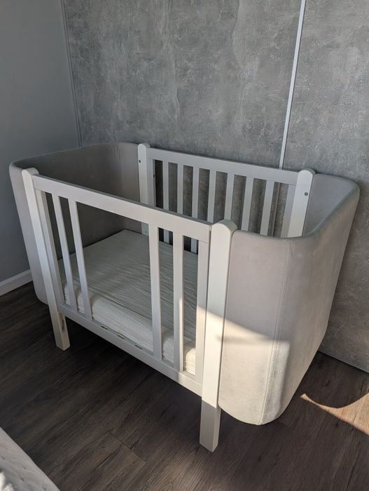 Ліжечко дитяче Монако велюр Верес з Матрацом / Кроватка детская