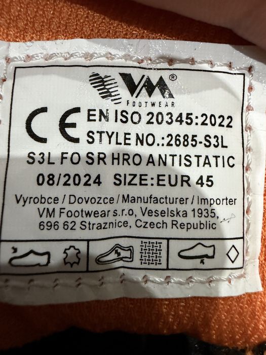 Buty robocze VM Footwear BRAGA S3L HRO