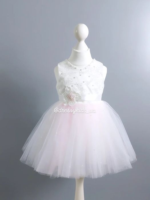 Святкова біла ( молочна) сукня / плаття для дівчинки на 1 рік ,80 - 86