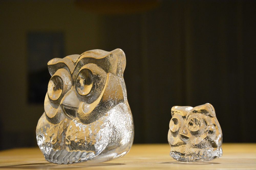 sowa szkło figurka Szwecja proj. Lars Hellsten