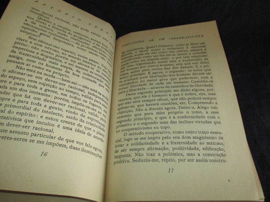 Livro Confissões de um Cooperativista António Sérgio