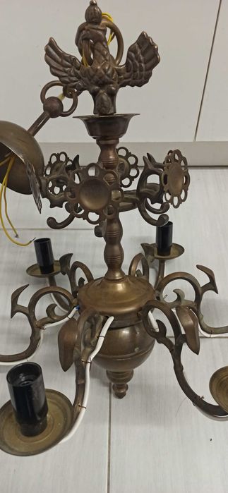 Żyrandol/lampa księstwo warszawskie, 6 punktów świetlnych