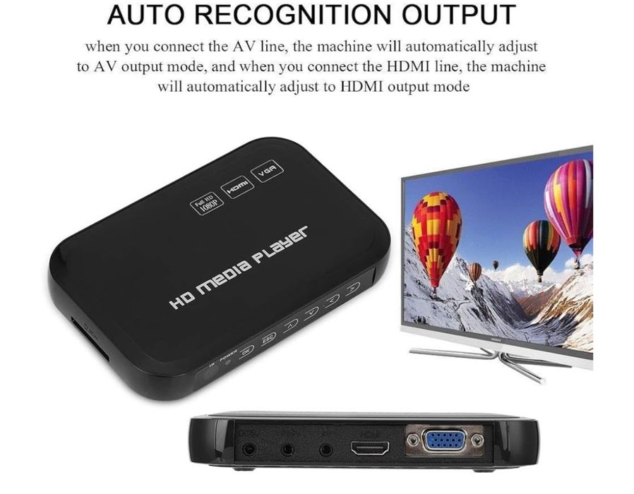 Odtwarzacz multimedialny wideo 1080P HDMI Vga