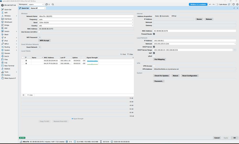 Комплект Бесшовного Wi-Fi MikroTik hAP (RB951Ui-2nD) + cAP (RBcAP2nD)