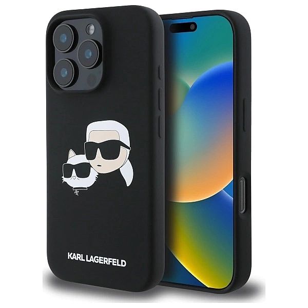 Etui Karl Lagerfeld Silicone nauble Heads Print MagSafe na iPhone 16 P