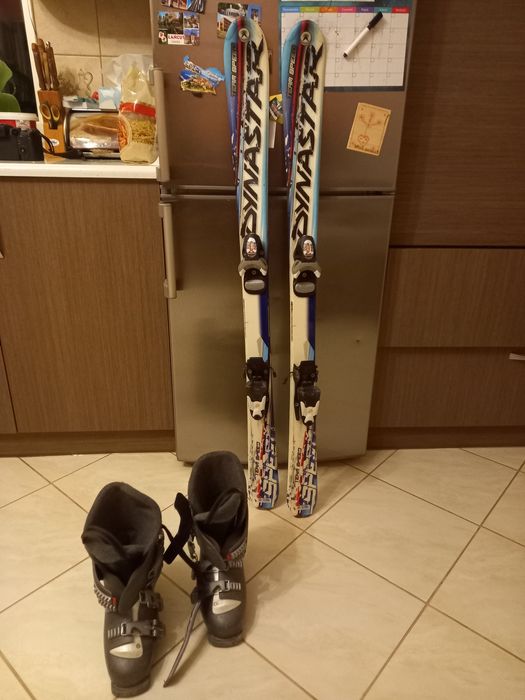 Buty narciarskie 34+ narty 118cm