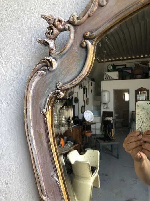 Espelho vintage,pintura manual, bom estado