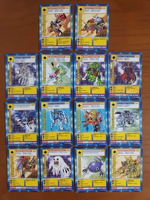 Cartas antigas Digimon da Bandai 1999