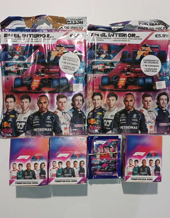 125 Saquetas fechadas e 2 cadernetas vazias Formula 1 2021