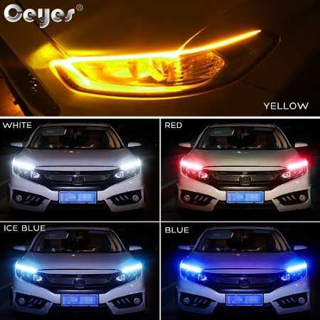 2 peças Led ultrafine drl 60cm para mudanças de direção