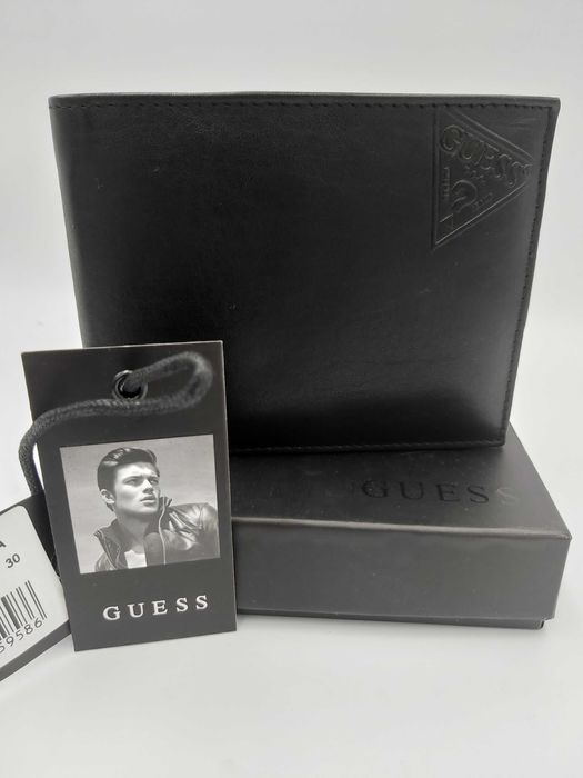 NOWY portfel męski GUESS skórzany czarny saszetka