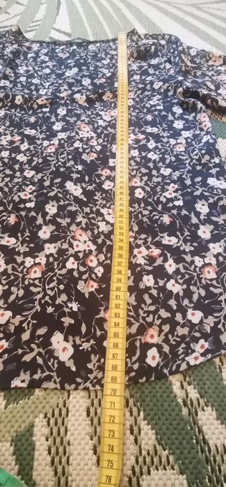 Bluzka elegancka Zara  38 M w kwiatki granatowa