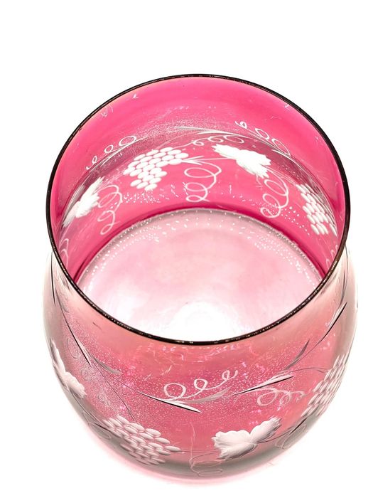 Bomboneira Cogumelo em vidro pintado e lapidado