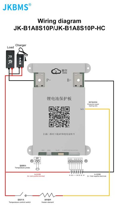 JiKong BMS 100A 4S-8S з активним балансуванням 1A (JK-B1A8S10P)