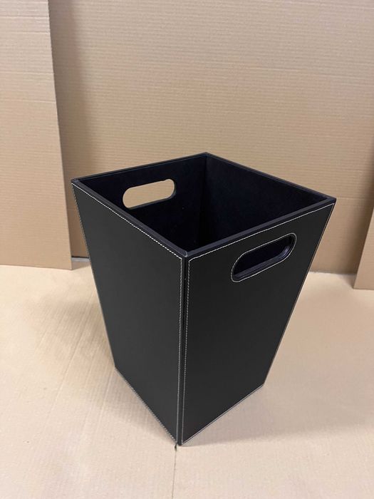 Elegancki Skórzany Kosz na Śmieci KINGFOM | Biuro, Hotel, Dom | NOWY
