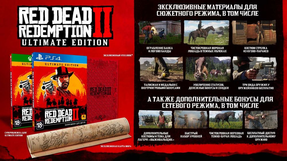 Red Dead Redemption & RDR2 PS4/PS5 Акаунт Ultimate Edition РДР 2