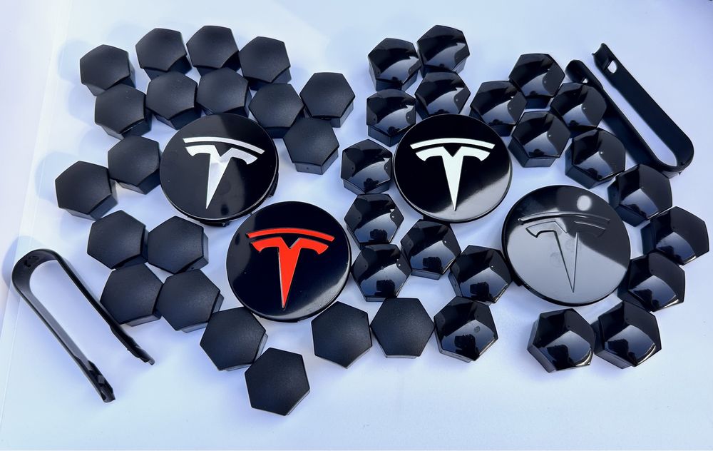 Ковпачки для литих дисків Tesla заглушки емблема шильдік колпачки Тес