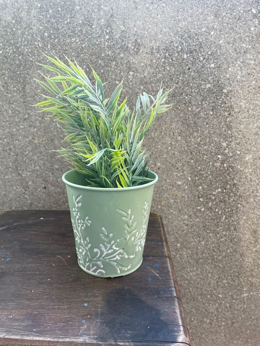 Cesto de lixo+2 vasos plantas