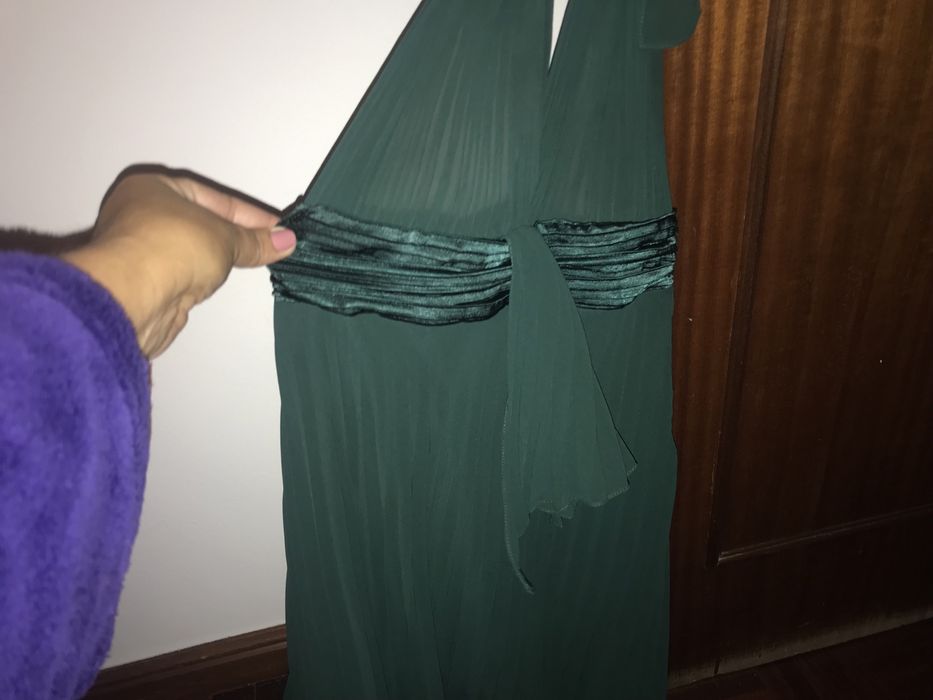 Vestido de cerimonia verde garrafa como novo