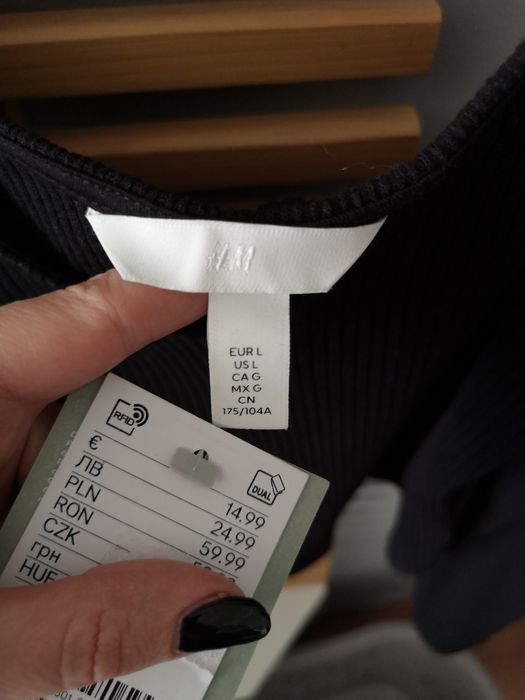 Top sweterek w prążki H&M