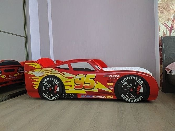 Лiжко машинка Маквiн з Безкоштовною доставкою (Кровать машина Маквин)